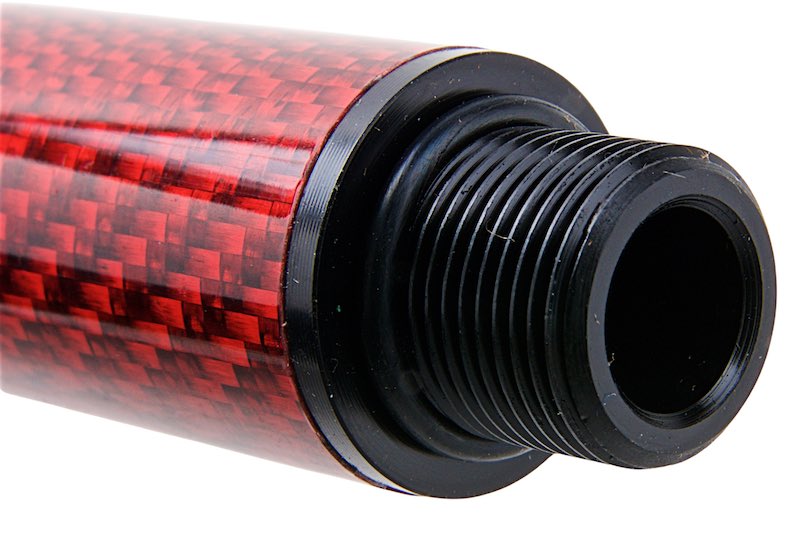 Dr. Black Carbon Fiber 10.5 inch Outer Barrel For Tokyo Marui MWS Airsoft GBB (Red)