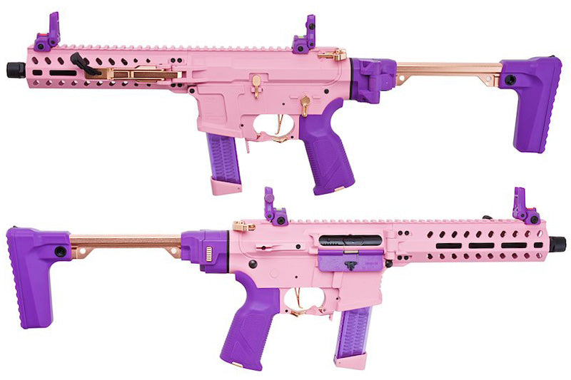 G&G FAR 9 Rapid Folding PCC AEG Airsoft Rifle (Pink)