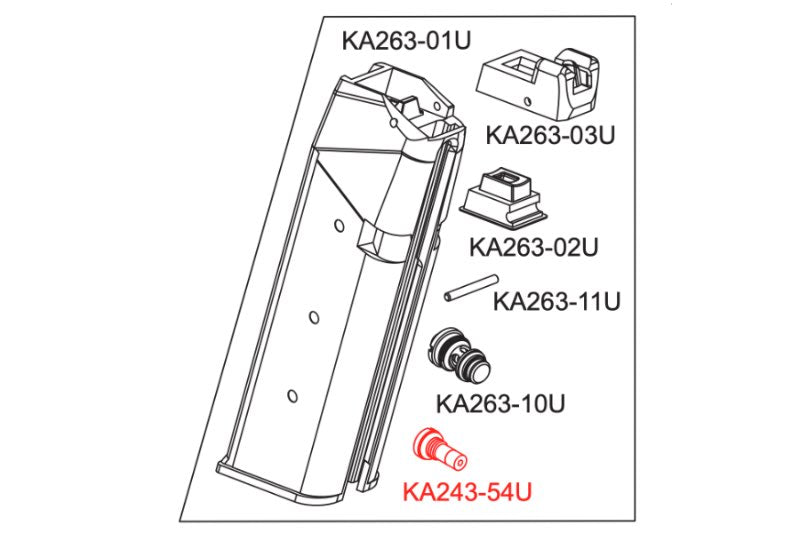 Krytac Kriss Magazine Gas Fill Valve For Vector/ SilencerCo MAXIM 9 GBB Airsoft (# KA243-54U)