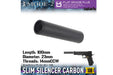 Laylax MODE-2 Carbon Fiber Slim Silencer (14mm CCW/ 100mm)