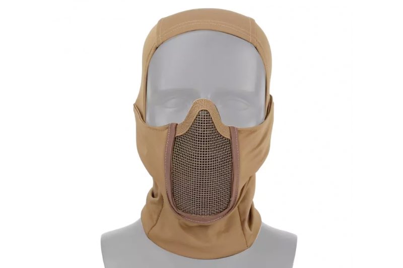 WoSport Balaclava Quick Dry with Protective Steel Mesh Face Mask (Tan)