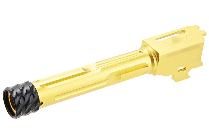 RGW Aluminum KI Threaded Outer Barrel For SIG Sauer M18 GBB Airsoft (Tin Gold/ 14mm CCW)