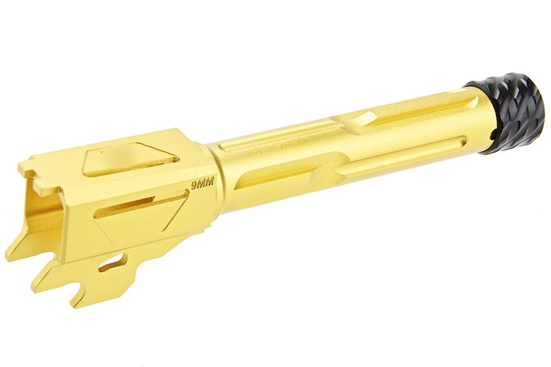 RGW Aluminum KI Threaded Outer Barrel For SIG Sauer M18 GBB Airsoft (Tin Gold/ 14mm CCW)