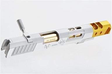 Airsoft Masterpiece S Style DVC Silver Open Slide w/ Gold Compensator for Marui Hi-Capa GBB Airsoft Gun (6inch)