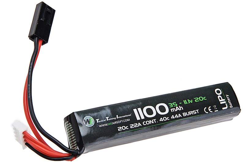 WE 11.1v 1100mAh 20c Lipo Stick Type Battery (Mini Plug)