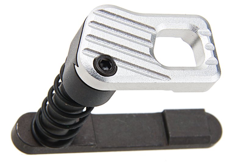 Alpha Parts CNC Steel Magazine Catch Set for Systema PTW M4 AEG (Type B/ Silver)