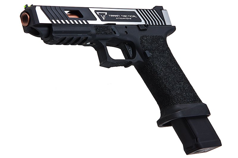 EMG (APS Custom) TTI Combat Master G34 Slide w/ OMEGA Frame CO2 Pistol (Black/ Silver)