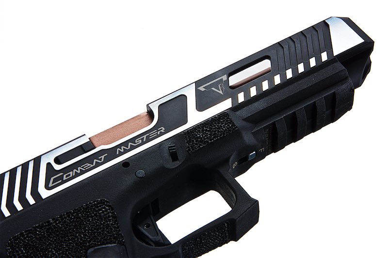 EMG (APS Custom) TTI Combat Master G34 Slide w/ OMEGA Frame CO2 Pistol (Black/ Silver)