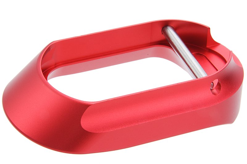 COWCOW Technology Aluminum CNC High Heel Magwell for Marui Hi-Capa GBB (Red)