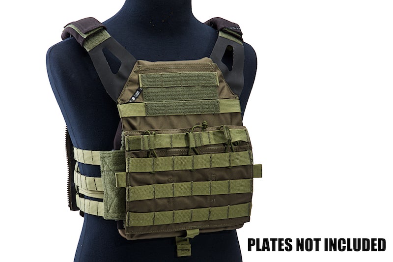 Crye Precision (By ZShot) Jumpable Plate Carrier JPC 2.0 w/ Flat M4 Molle Front Flap (L Size / Ranger Green)