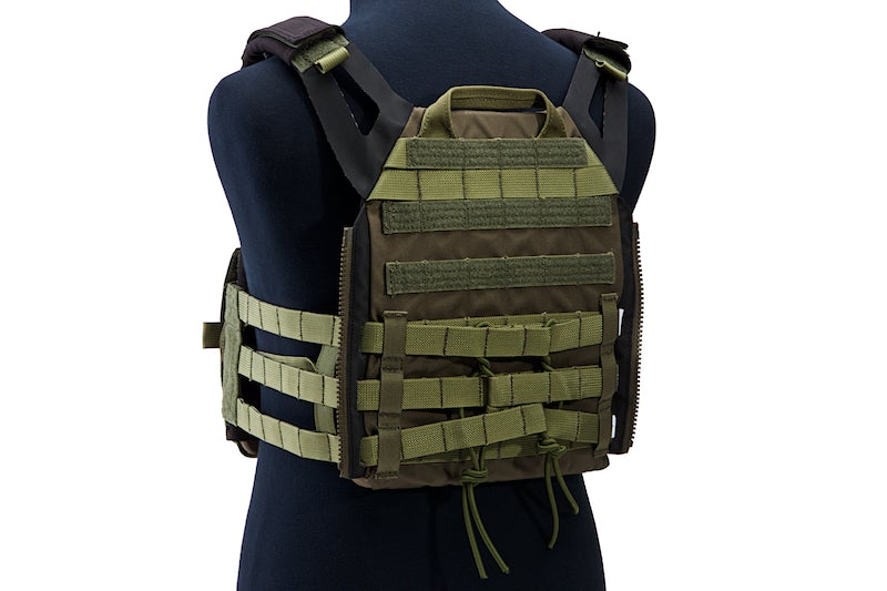 Crye Precision (By ZShot) Jumpable Plate Carrier JPC 2.0 w/ Flat M4 Molle Front Flap (L Size / Ranger Green)