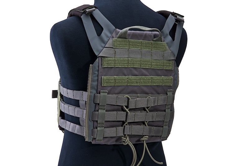 Crye Precision (By ZShot) Jumpable Plate Carrier JPC 2.0 w/ Flat M4 Molle Front Flap (M Size / Grey)