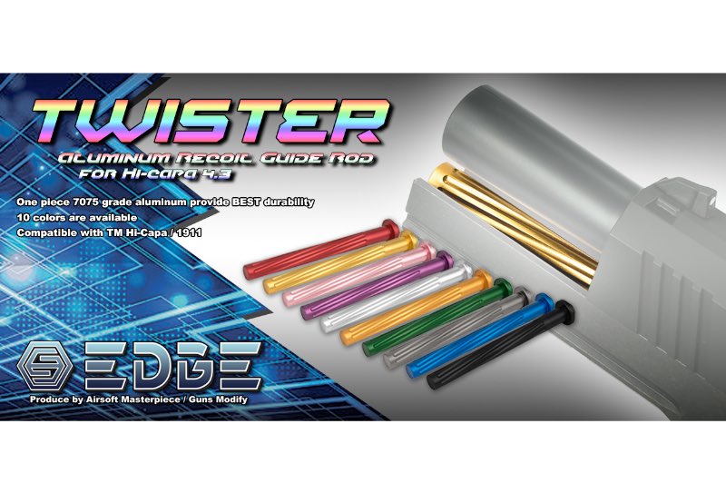 EDGE Custom 'Twister' Guide Rod for Marui Hi-Capa 4.3 Airsoft GBB Pistol (Green)