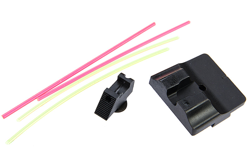 Guns Modify W Style Steel CNC Fiber Optic Sight Set for Marui/ WE GSeries GBB