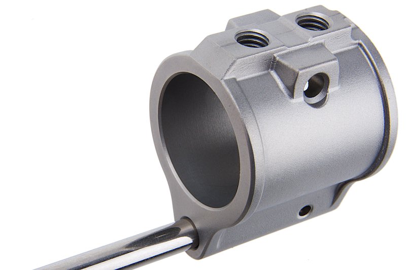 Guns Modify Stainless Steel Gas Block Set for M4 GBB Airsoft Rifle (Silver)