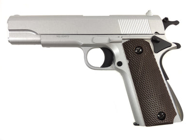 Double Bell Metal M1911 Spring Pistol (Silver)