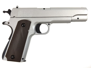 Double Bell Metal M1911 Spring Pistol (Silver)