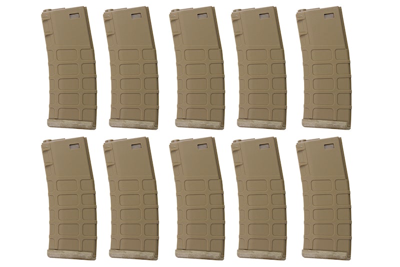 G&P GMAG 130rds Mid-Cap Magazine for Marui M16 AEG (10pcs, Dark Earth)