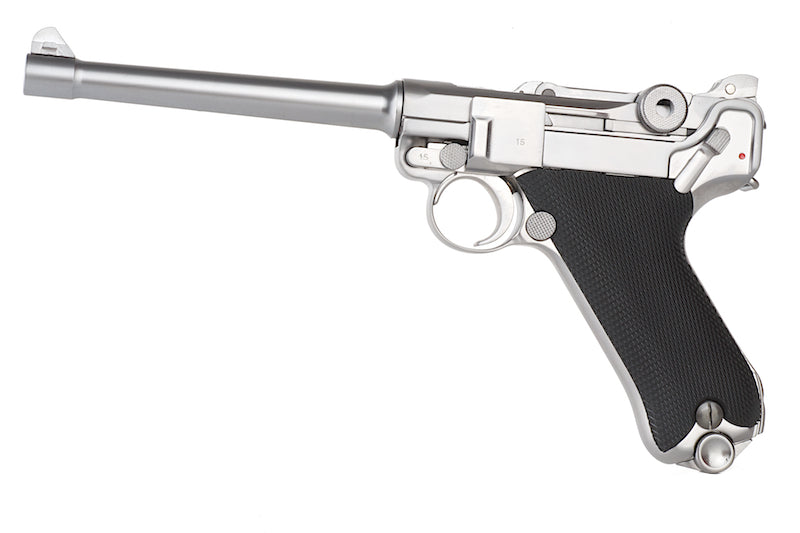 WE Luger 6" P08 GBB Pistol (Silver)