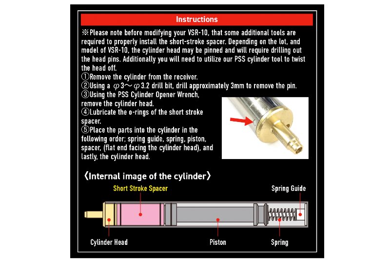 Laylax PSS 50mm Short Stroke Spacer for Marui VSR-10 Sniper Rifles