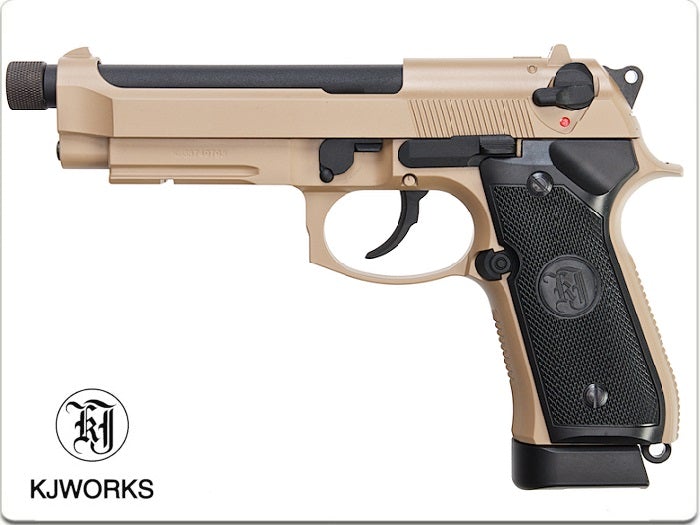 KJ Works M9A1 Full Metal Co2 Pistol  (Threaded Barrel/ Tan)