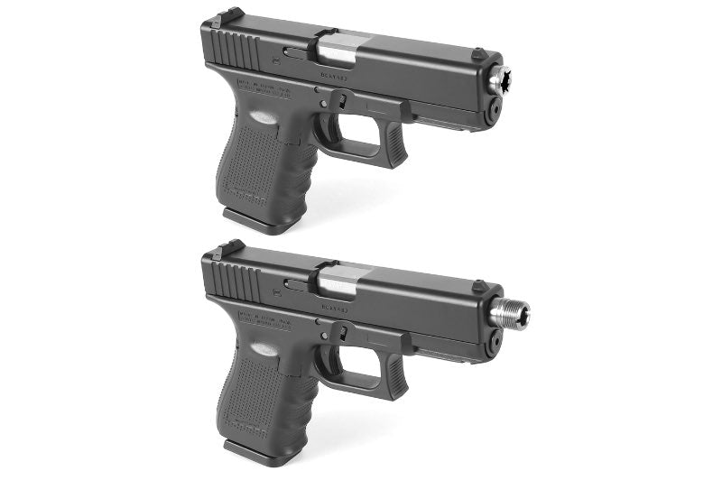 Nine Ball Non-Recoil 2 Way Outer Barrel NEO For Marui G19 Gen3/ 4 Airsoft GBB (Silver)
