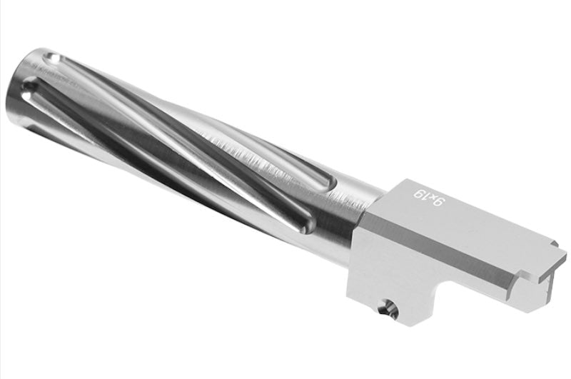 Nine Ball Non-Recoil Fluted Outer Barrel NEO for Marui G19 Gen 3/ Gen 4 Airsoft GBB (Silver)