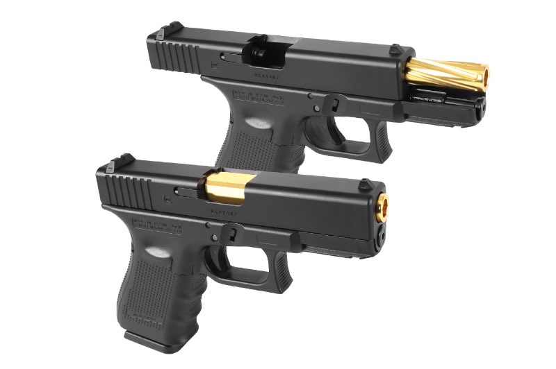 Nine Ball Non-Recoil Fluted Outer Barrel NEO for Marui G19 Gen 3/ Gen 4 Airsoft GBB (Gold)