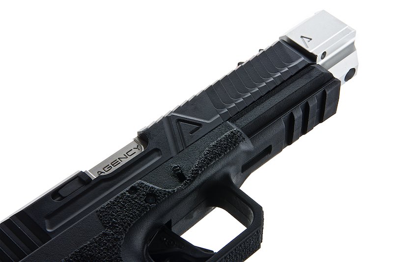 RWA Agency Arms EXA GBB Pistol (Stainless Steel Barrel & 417 Single Port Silver Compensator)