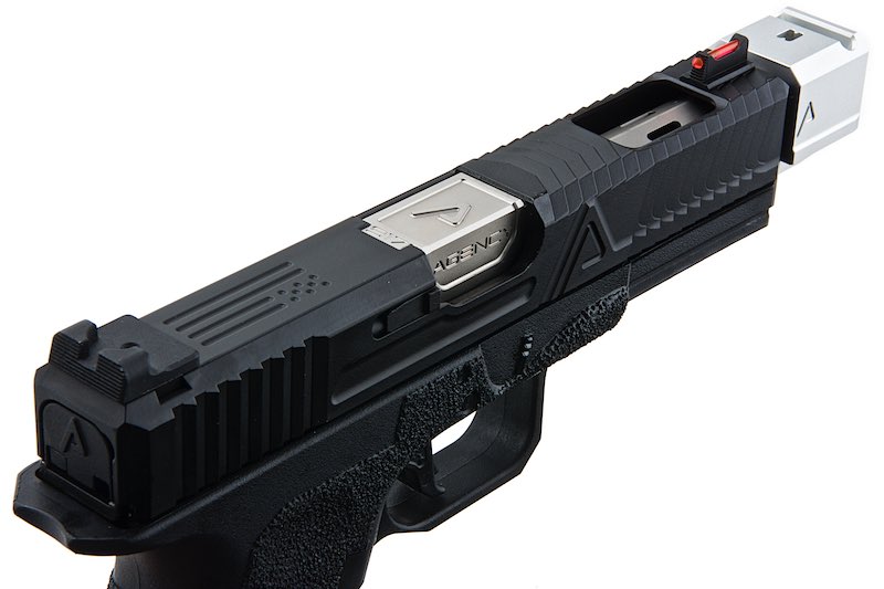 RWA Agency Arms EXA GBB Pistol (Stainless Steel Barrel & 417 Single Port Silver Compensator)
