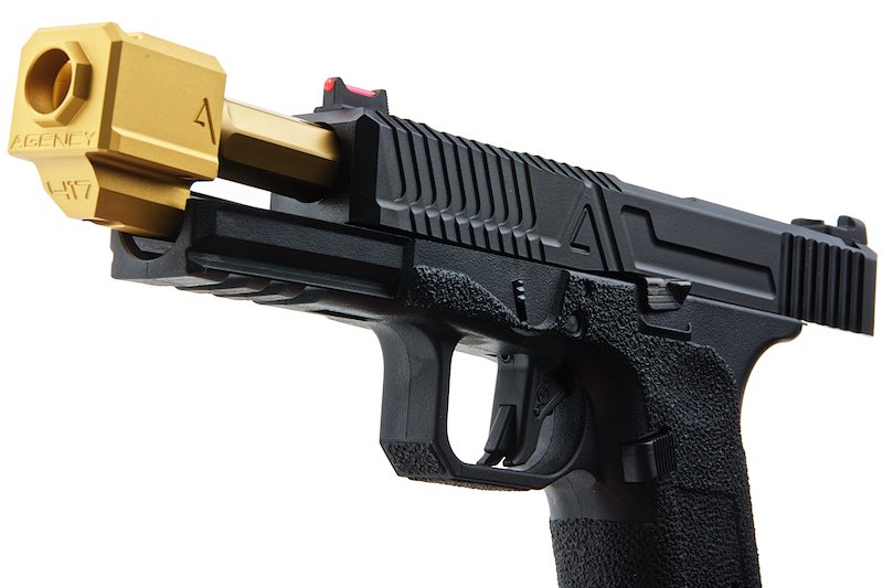 RWA Agency Arms EXA GBB Pistol (Stainless Steel Barrel & 417 Single Port Gold Compensator)