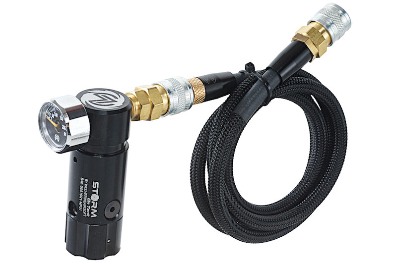 Wolverine Airsoft HPA Systems STORM Regulator OnTank (High Pressure) with Black Remote Line