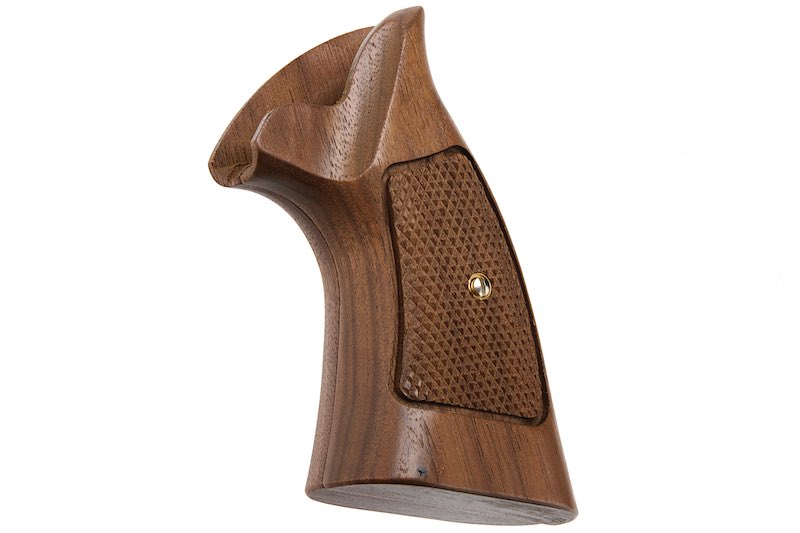 Tanaka K Frame Over Size Walnut Checker Early Speed Loader Cut Grip for Tanaka M68 C.H.P. Gas Revolver