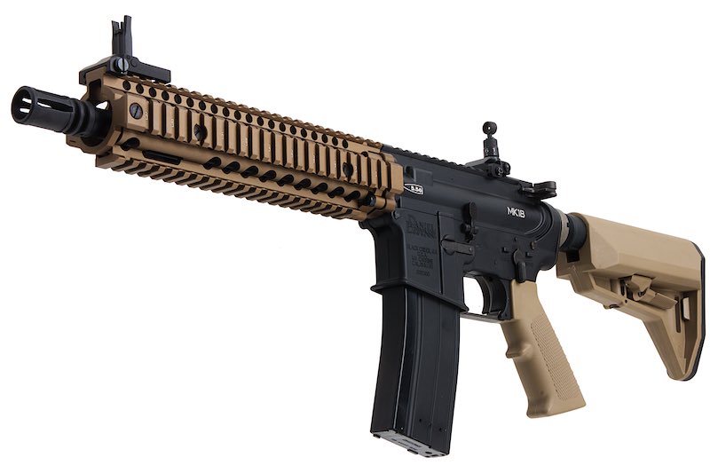 EMG (King Arms) Colt Licensed Daniel Defense 9" MK18 Airsoft GBB Rifle (BK/DE)