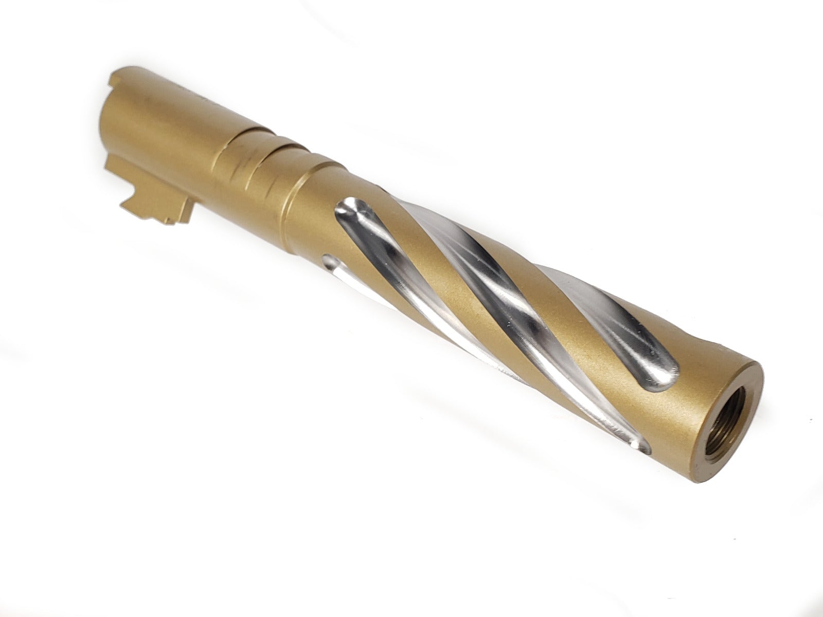 5KU 5" Stainless Outer Barrel For Marui Hi-Capa 5.1 GBB (Tornado Style/ Gold)