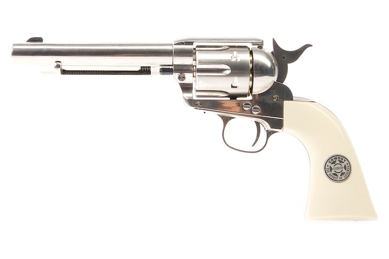 Umarex (WinGun) SAA .45 Co2 Metal Revolver (Nickel Pearl/ Cowboy Police Version/ Custom 6mm)