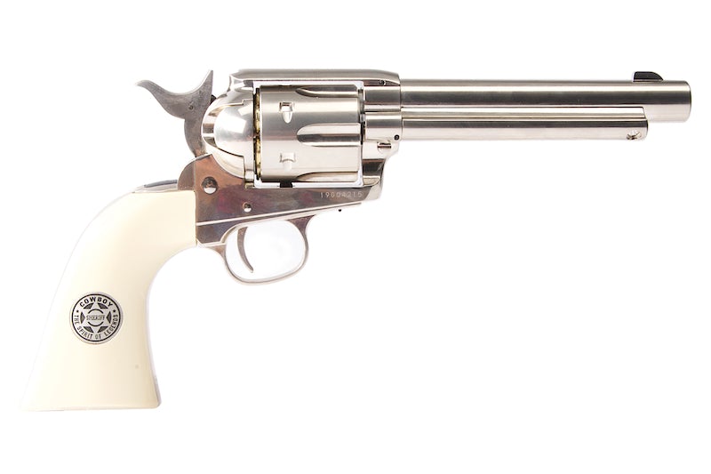 Umarex (WinGun) SAA .45 Co2 Metal Revolver (Nickel Pearl/ Cowboy Police Version/ Custom 6mm)