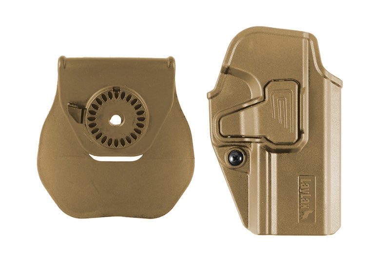 Laylax (Battle Style) CQC Holster for SIG AIR M17 GBB Pistol (Right Hand/ Tan)