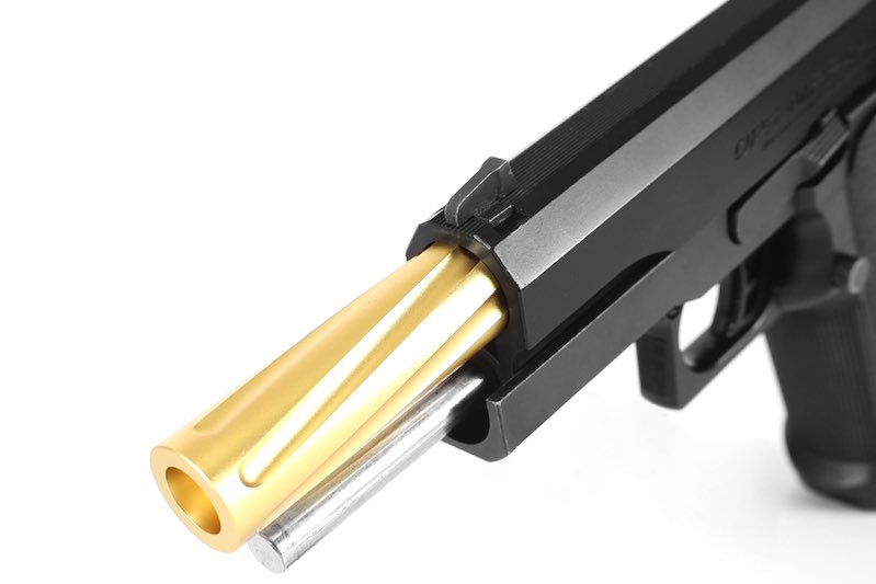 Nine Ball Flute Twisted Outer Barrel For Marui Hi-CAPA 5.1 Airsoft GBB (Gold)