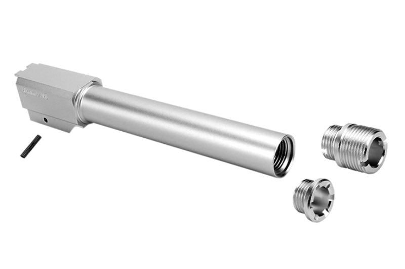 Nine Ball Non-Recoil 2 Way Outer Barrel w/ 14mm CCW Adapter for SIG AIR P320 M17 GBB (Silver)