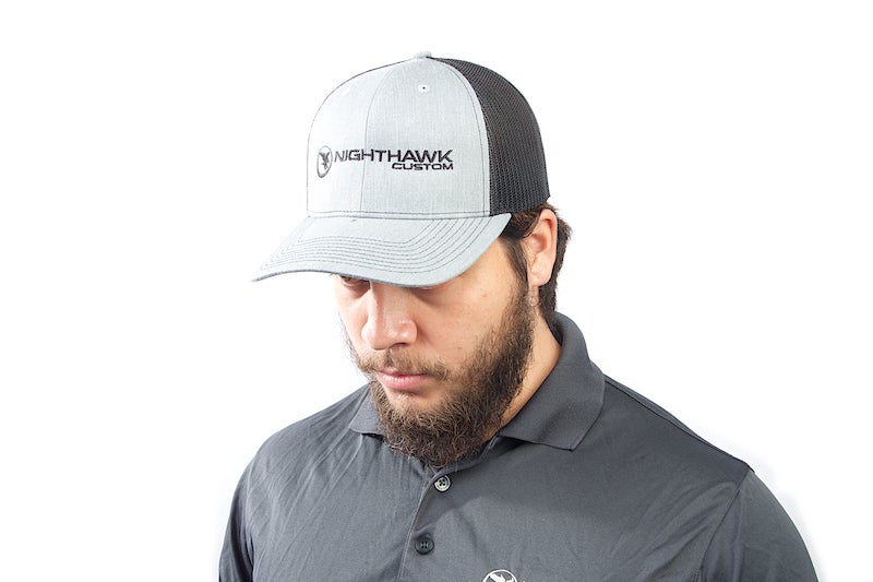 Nighthawk Custom Cap - Heather Gray w/ Nighthawk Custom Logo & Custom Lettering (Mesh Back/ C243)