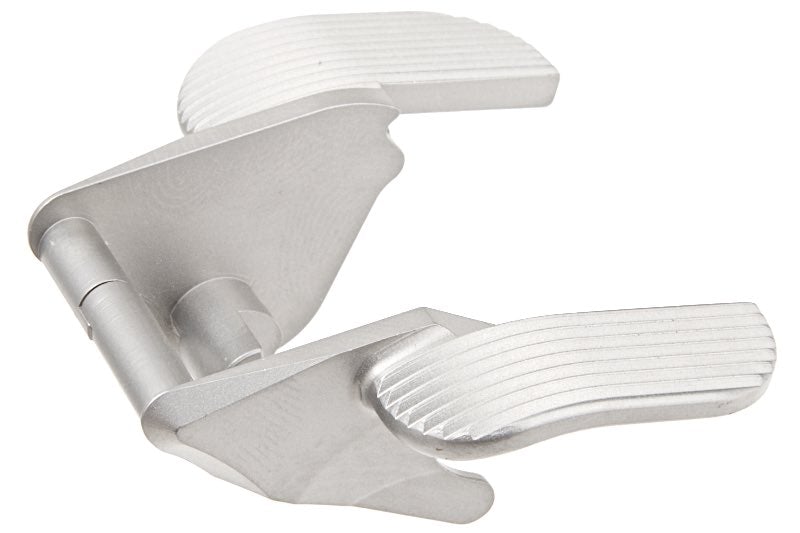Airsoft Masterpiece Steel Thumb Safeties for Marui 1911 GBB (Matt Silver/ Type 4 Design)