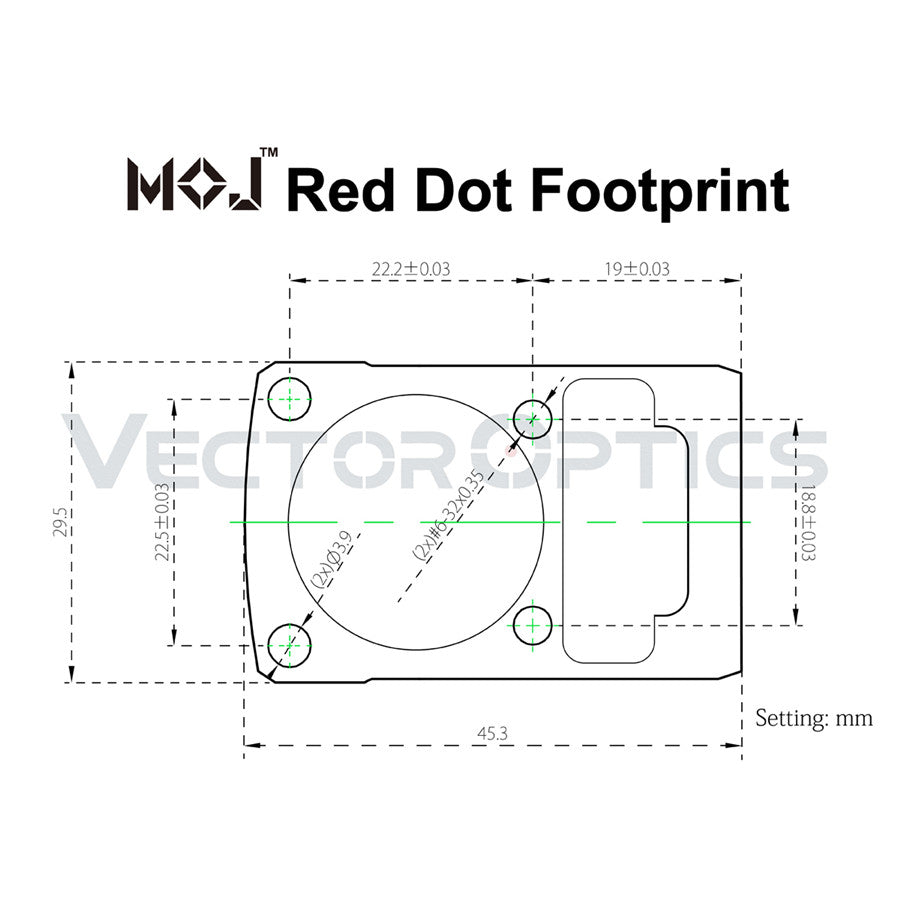 Vector Optics Frenzy Red Dot Pistol Mount Base for G17 MOJ (RMR) Footprint