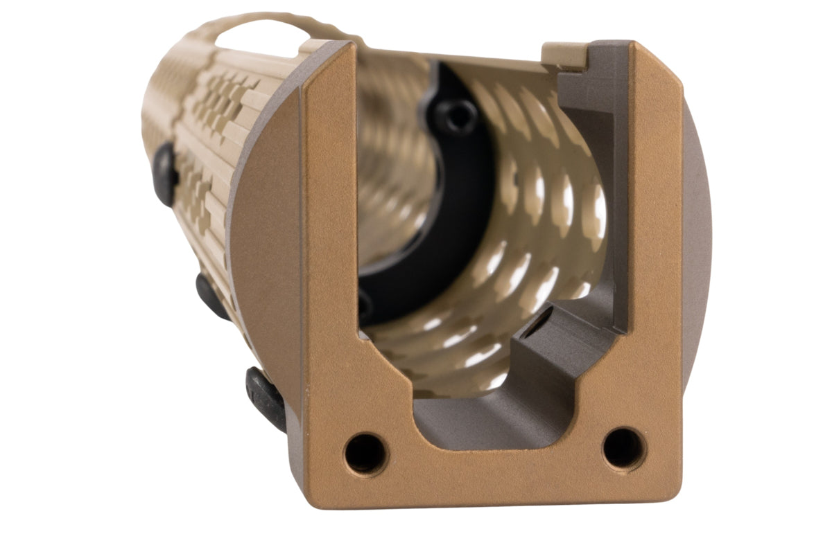 5KU VS-24 Aluminum AK Long Tubular Keymod Handguard for CYMA AK AEG Airsoft (Tan)