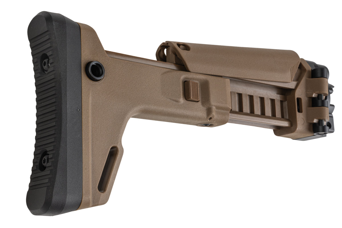 5KU ACR Style Adjustable Folding Stock For Umarex/ VFC MP5K GBB Airsoft (Tan)