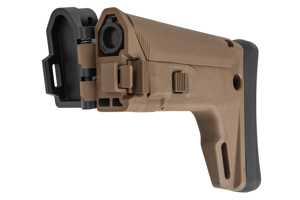 5KU ACR Style Adjustable Folding Stock For Umarex/ VFC MP5K GBB Airsoft (Tan)