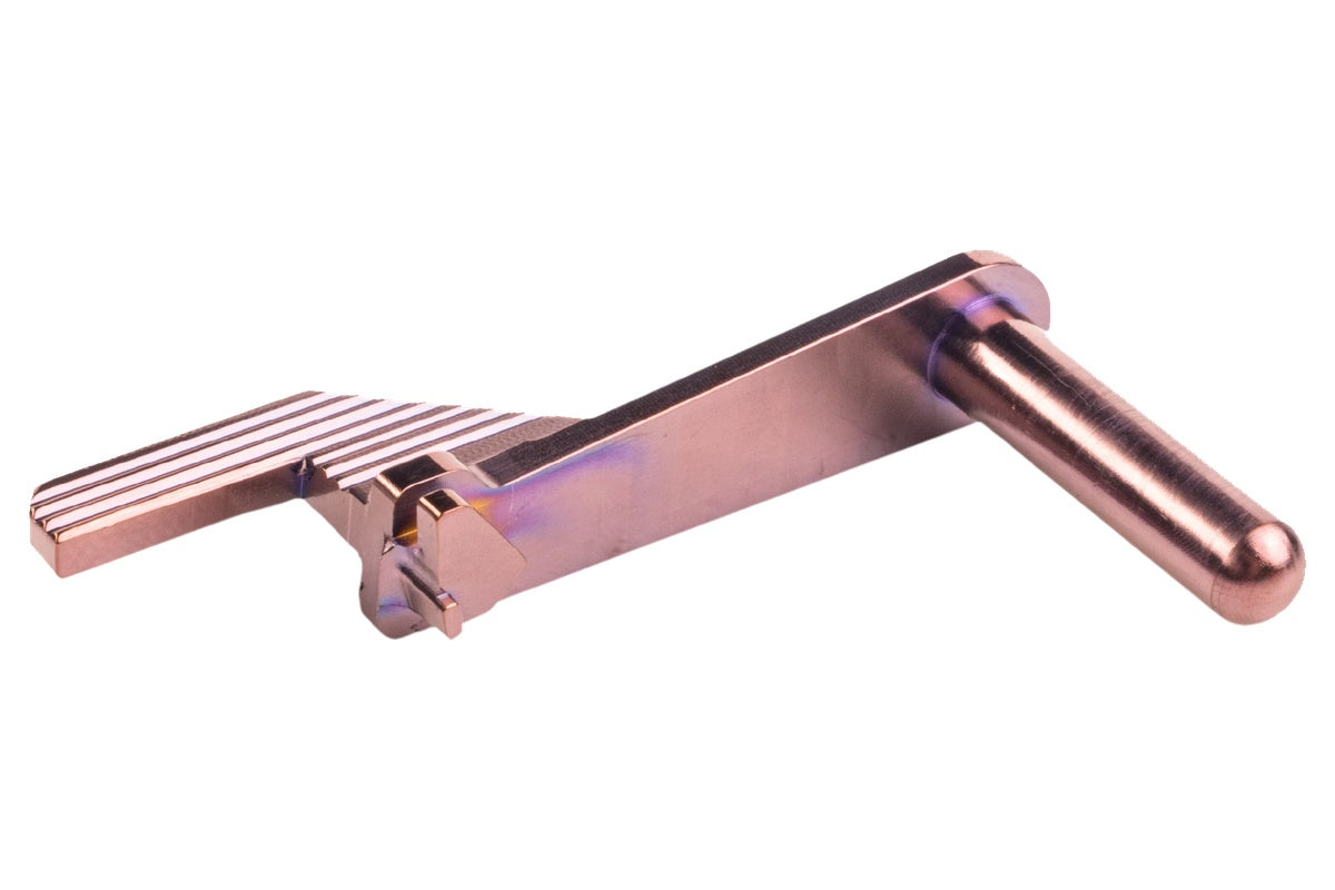 5KU Stainless Steel Extended Slide Stop For Tokyo Marui Hi Capa GBB (Type 2, Brown)