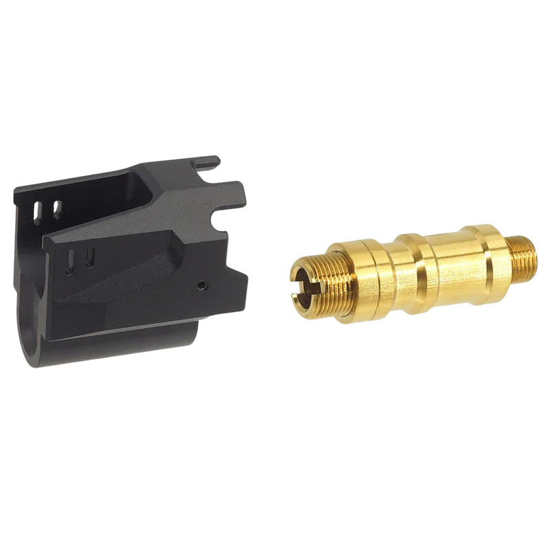 5KU Aluminum Matrix Style Slide & Middle Frame Set For Tokyo Marui Hi Capa GBB Airsoft (Interchangeable Comp/ Black/Red)