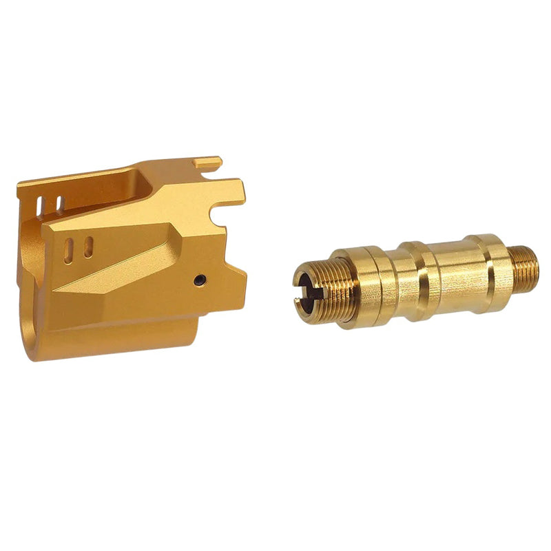 5KU Aluminum Matrix Style Slide & Middle Frame Set For Tokyo Marui Hi Capa GBB Airsoft (Interchangeable Comp/ Red/Gold)