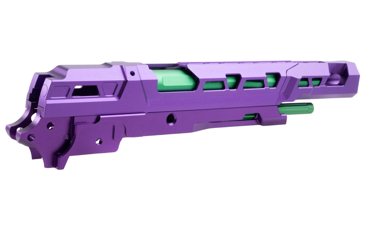 5KU CNC Aluminum EX 01 Frame Kit For Tokyo Marui Hi Capa GBB Airsoft (Purple w/ Green Barrel)